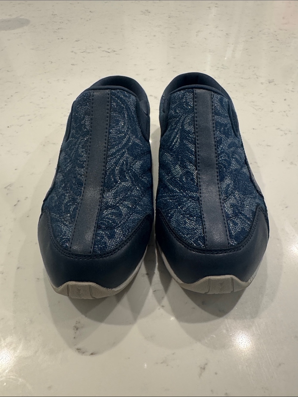 Easy Spirit Men's Navy Patterned Slip-On Loafers